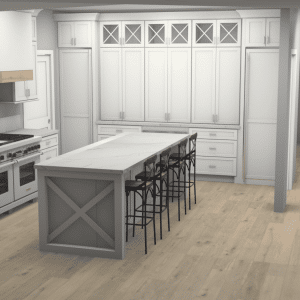 dream kitchen custom cabinetry rendering