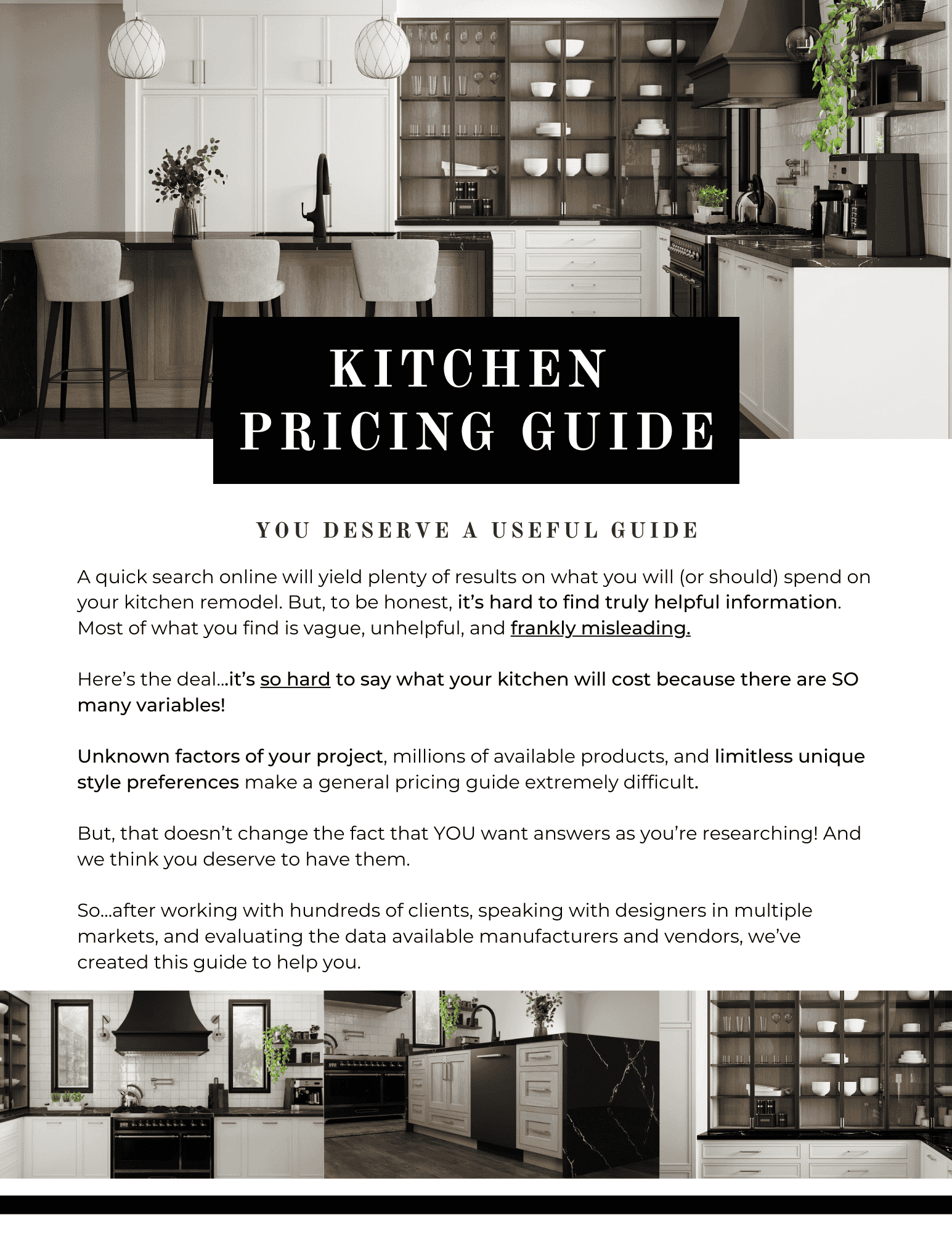 kitchen pricing guide